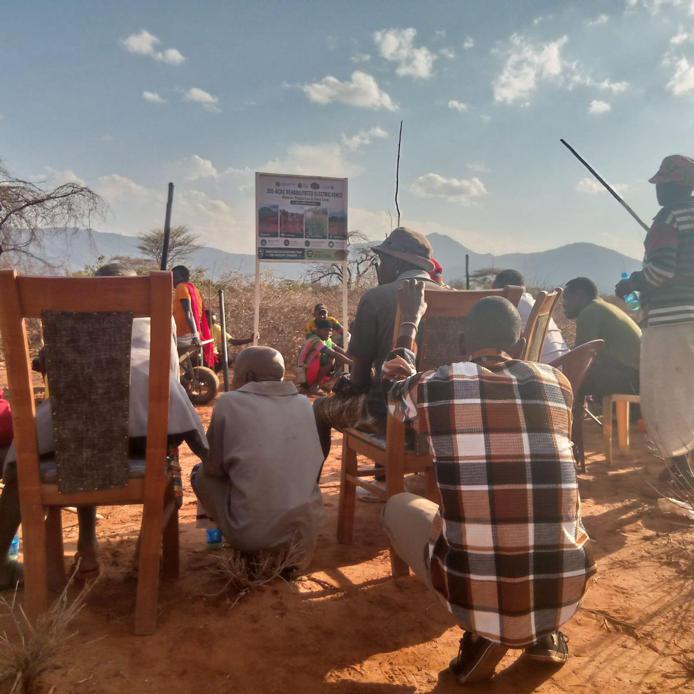 Elders giving blessings at the official launch of the Nyongoni Block electric fence